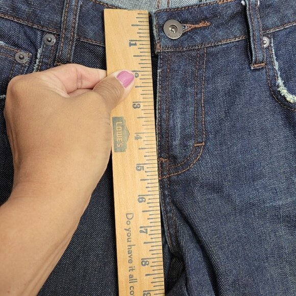 Vintage Buffalo David Bitton Sz 30 Poem Jeans Low Rise Wide Leg Dark Dingy Wash - Picture 7 of 11